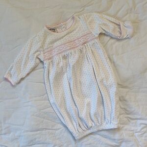 Magnolia Baby White Gown with Pink Accents